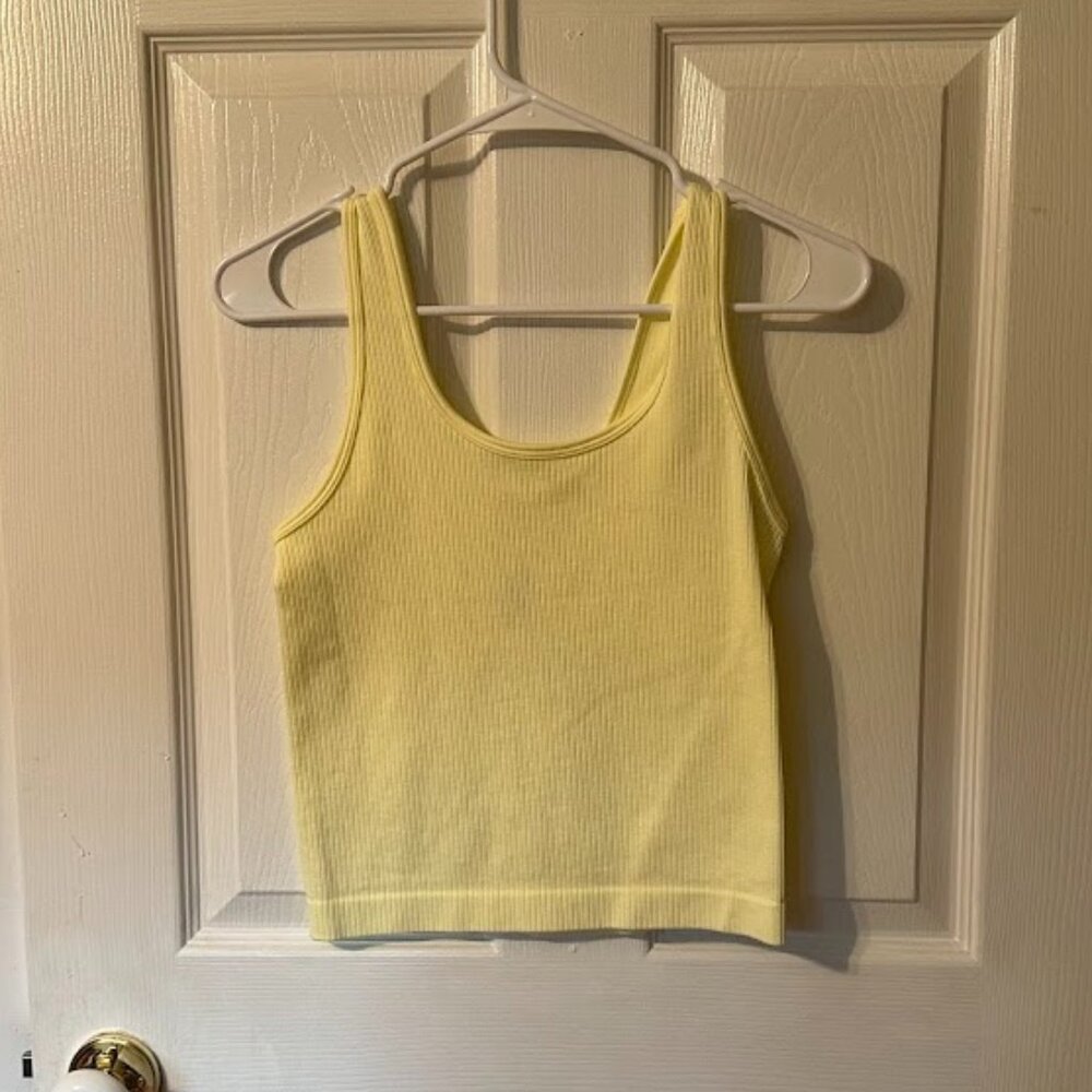 a new day Yellow Ribbed Tank Top